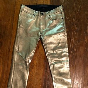 Juicy Couture gold metallic skinny pants size 26